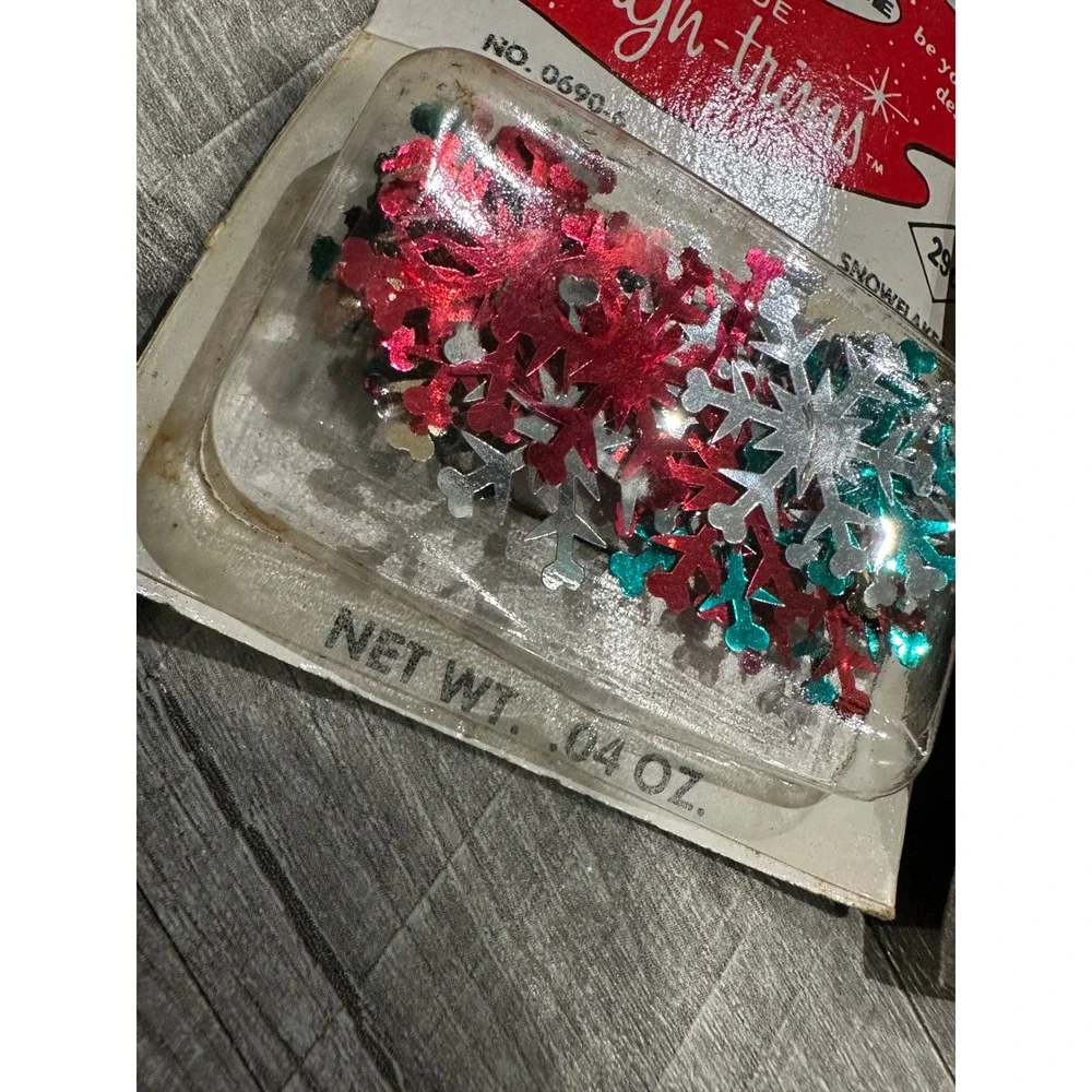 Vintage Craft House Design-trims Snowflake Sequins Red Green Gold Silver 2 Pack